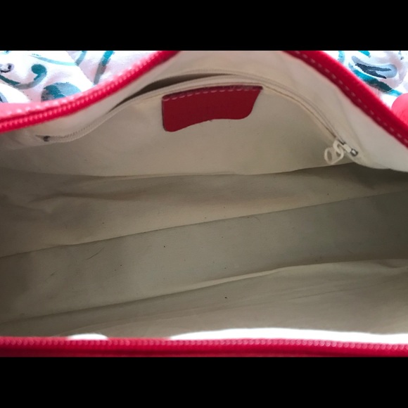 Red leather shoulder purse - Picture 3 of 4